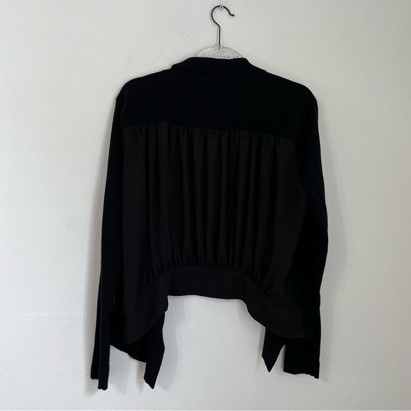 Adrianna Papel Black Open Front Crop Semi Sheer Back Cardigan Size L - Picture 7 of 7